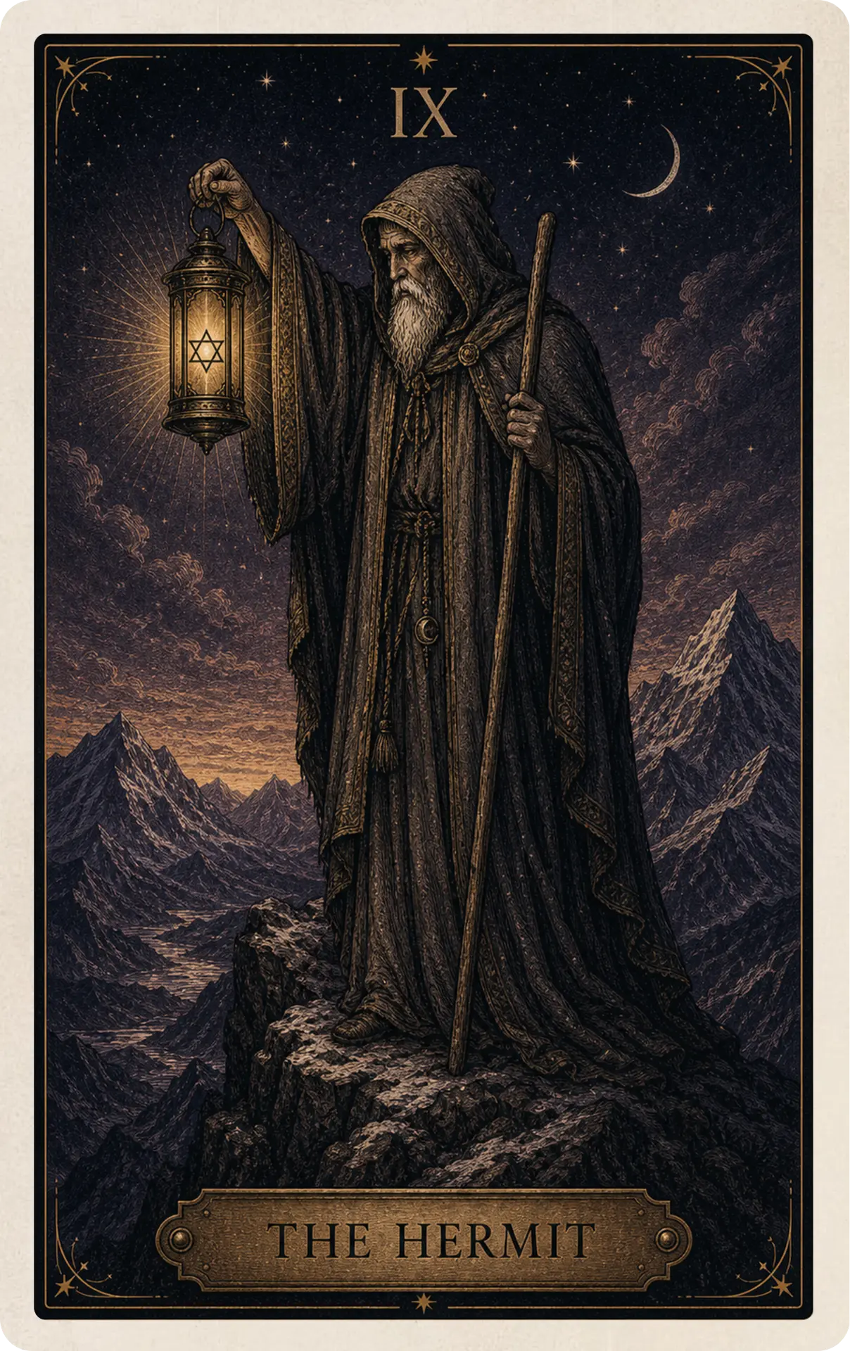The Hermit from the Arcana tarot deck